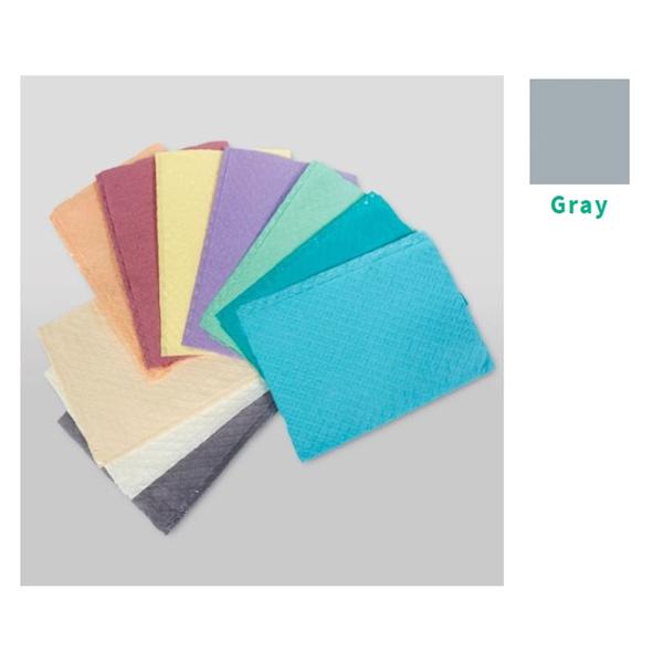 Bib Towel TIDI Ultimate Waffle 13 in x 18 in Grey 3 Ply Tissue / Poly 500/Ca